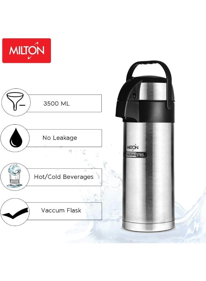 Milton Beverage Dispenser 3.58 Litre – Stainless Steel Serving Dispenser for Tea & Coffee, Hot Beverage Server, Easy Pour Tap, Ideal for Home, Office & Events – Silver - Image 2