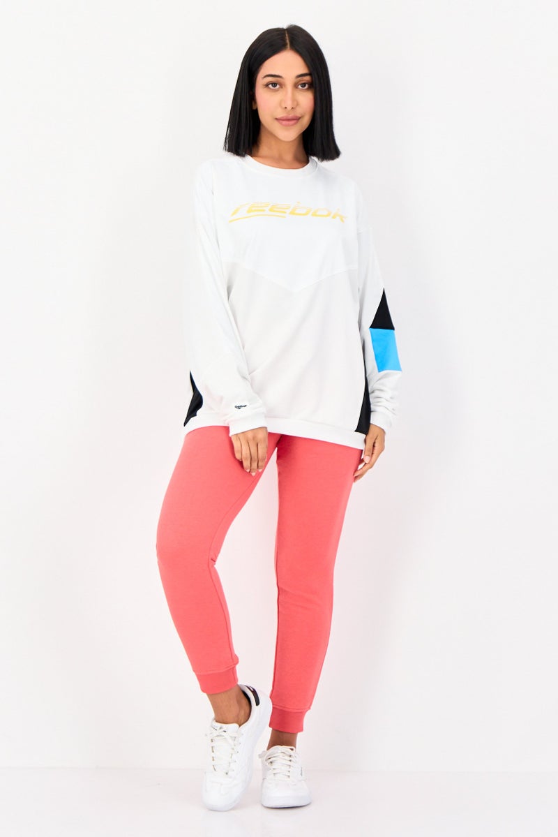 Reebok Women Sportswear Fit Long Sleeve Outdoor Sweatshirt, White - Image 4