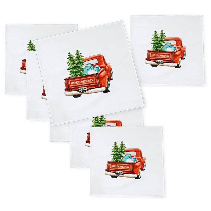 Khakee 6 Pcs Christmas Theme Silk Table Napkins 10x 10 for Xmas Decoration Christmas OrnamentsChristmas Giftxmas21816 - Image 1