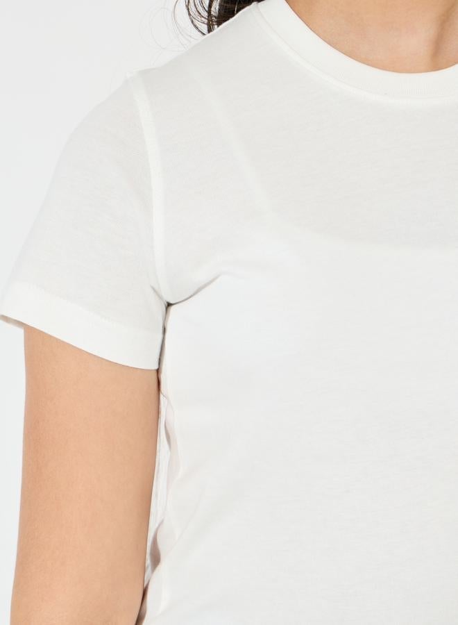 ستايلي تيشيرت سادة بياقة دائرية وأكمام قصيرة - Image 3