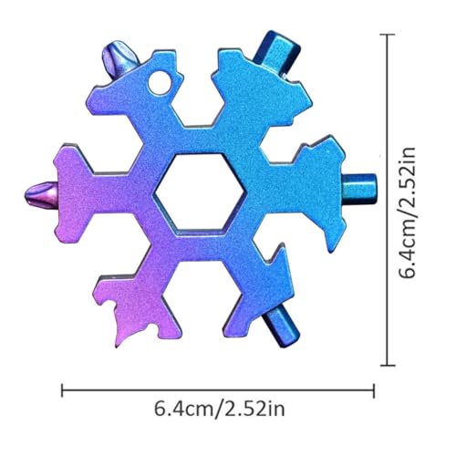 Oblivion Screw Driver - 18-In-1 Snowflake Multi-Tool, Portable Keychain, Stainless Steel EDC Pocket Tools with Bottle Opener, Screwdriver, Wrench and Hex Driver For Camping, Hiking, Biking (Rainbow) - Image 3