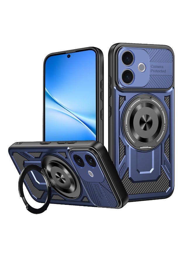 جراب وغطاء حماية مقاوم للصدمات وحمايه للكاميرا ومتوافق مع  Vivo V60 Lite (ازرق)