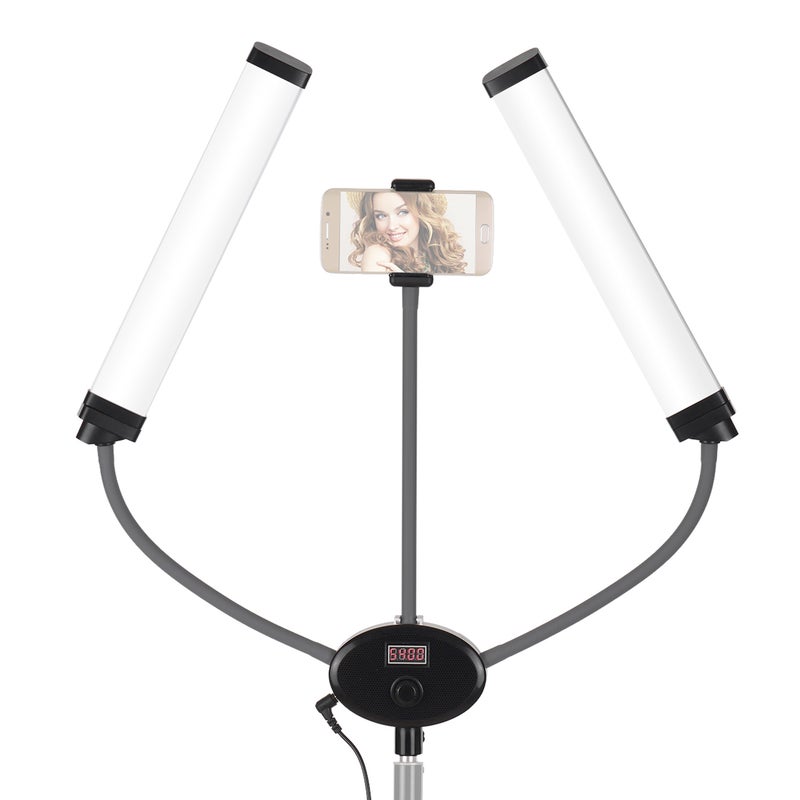 Loquat LED Dual-Arm Video Lamp White/Black - Image 5
