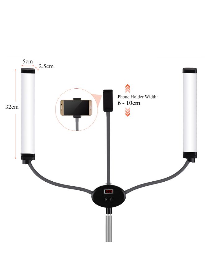 Loquat LED Dual-Arm Video Lamp White/Black - Image 3