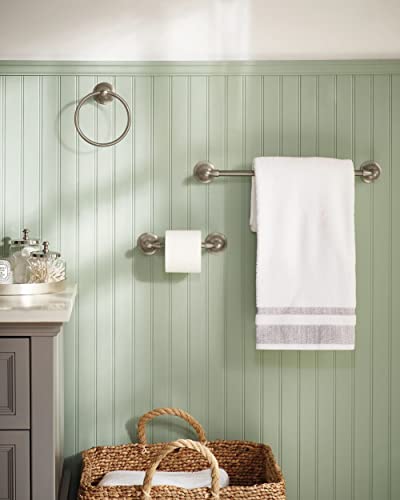 Moen DN6886BN Sage Single Post Bathroom Hand Towel Ring, Spot Resist Brushed Nickel - Image 4