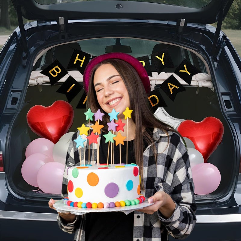 Party Propz Party Propz Car Boot Theme Birthday Decoration Items 25 Pcs Car Birthday Decoration Kit Car Birthday Decoration For GirlfriendBoyfriend Happy Birthday Banner Cardstock Latex - Image 4