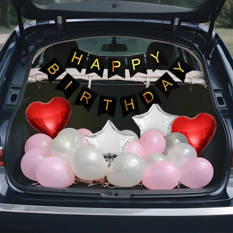 Party Propz Party Propz Car Boot Theme Birthday Decoration Items 25 Pcs Car Birthday Decoration Kit Car Birthday Decoration For GirlfriendBoyfriend Happy Birthday Banner Cardstock Latex - Image 1