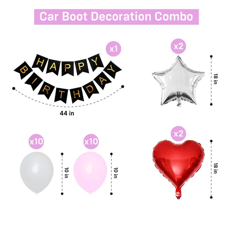 Party Propz Party Propz Car Boot Theme Birthday Decoration Items 25 Pcs Car Birthday Decoration Kit Car Birthday Decoration For GirlfriendBoyfriend Happy Birthday Banner Cardstock Latex - Image 2
