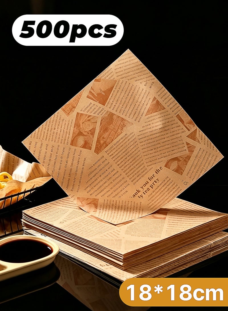 500Pcs 18*18cm In Unbleached Parchment Paper for Baking, Precut Parchment Paper Sheets, Heavy Duty Flat Baking Paper, Half Sheet Baking Sheets for Baking Cookies, Cooking, Air Fryer, Oven - Image 1