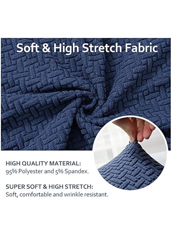 Generic 2 Pack Stretch Bar Stool Covers Counter Stool Pub Chair Slipcover Cafe Barstool Slipcover Removable Furniture Chair Seat Cover with Elastic Bottom for Dining Room Kitchen (Deep Blue)  - Image 2