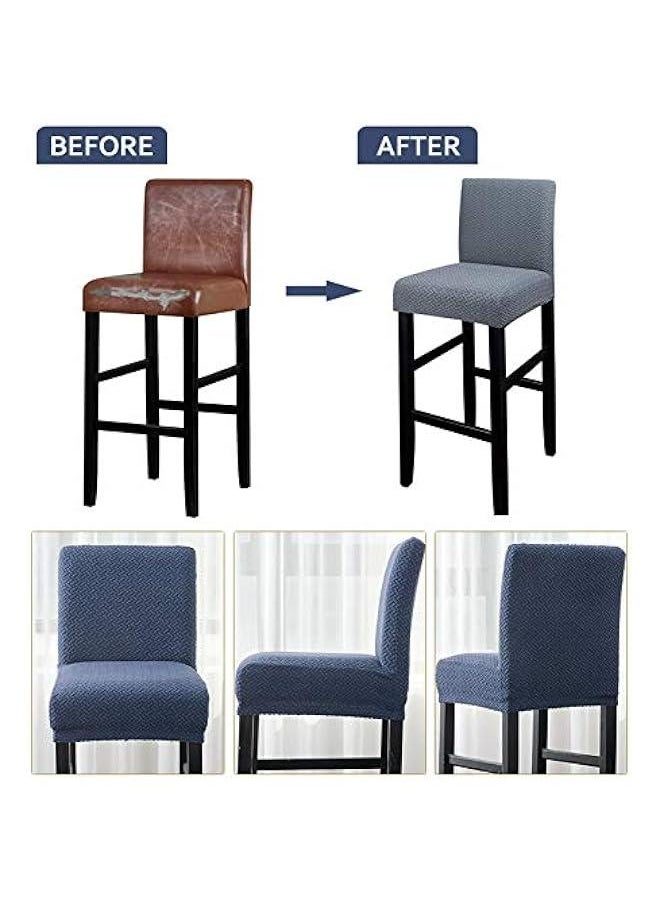 Generic 2 Pack Stretch Bar Stool Covers Counter Stool Pub Chair Slipcover Cafe Barstool Slipcover Removable Furniture Chair Seat Cover with Elastic Bottom for Dining Room Kitchen (Deep Blue)  - Image 3