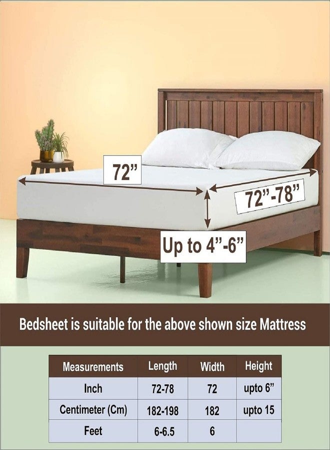 TRIPT HOME DECOR ملاءة سرير للأطفال من تريبت هوم ديكور، مقاس كينج (78 × 72 بوصة، حتى 6 بوصات)، مصنوعة من القطن اللامع، مزودة بغطاءين للوسائد - 200 خيط، لون أزرق، بنقشة رائد فضاء - Image 4