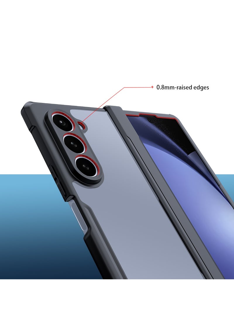 إكسوند جراب لهاتف Samsung Galaxy Z Fold 6، واقي شاشة زجاجي مدمج، غطاء خلفي مقاوم للصدمات من مادة TPU، جراب نحيف لحماية الجسم بالكامل مضاد لبصمات الأصابع - Image 5