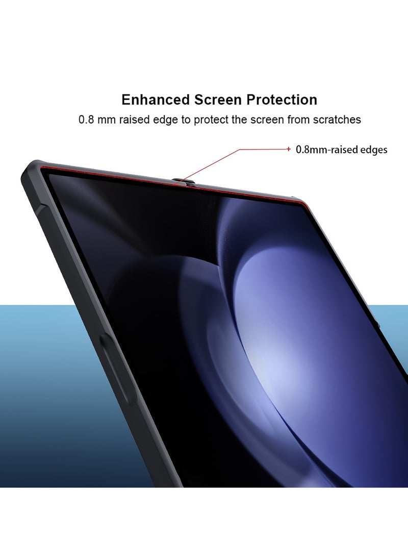 إكسوند جراب لهاتف Samsung Galaxy Z Fold 6، واقي شاشة زجاجي مدمج، غطاء خلفي مقاوم للصدمات من مادة TPU، جراب نحيف لحماية الجسم بالكامل مضاد لبصمات الأصابع - Image 4