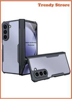 جراب لهاتف Samsung Galaxy Z Fold 6، واقي شاشة زجاجي مدمج، غطاء خلفي مقاوم للصدمات من مادة TPU، جراب نحيف لحماية الجسم بالكامل مضاد لبصمات الأصابع