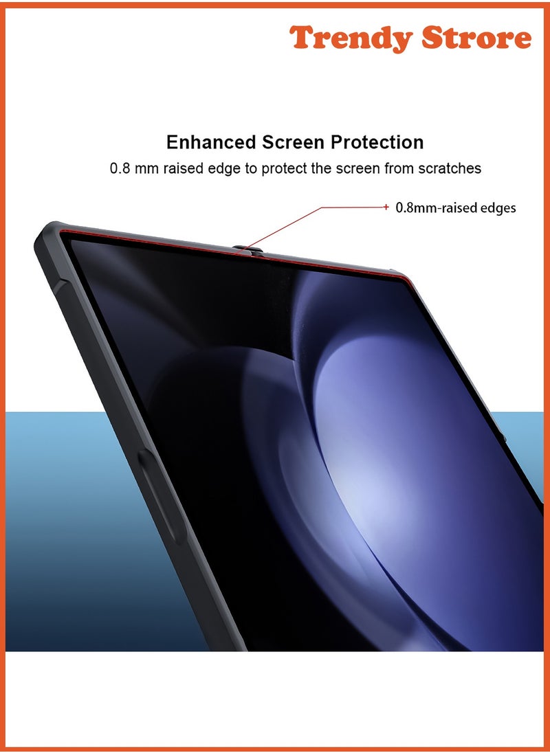 ماركة غير محددة - جراب لهاتف Samsung Galaxy Z Fold 6، واقي شاشة زجاجي مدمج، غطاء خلفي مقاوم للصدمات من مادة TPU، جراب نحيف لحماية الجسم بالكامل مضاد لبصمات الأصابع - Image 1