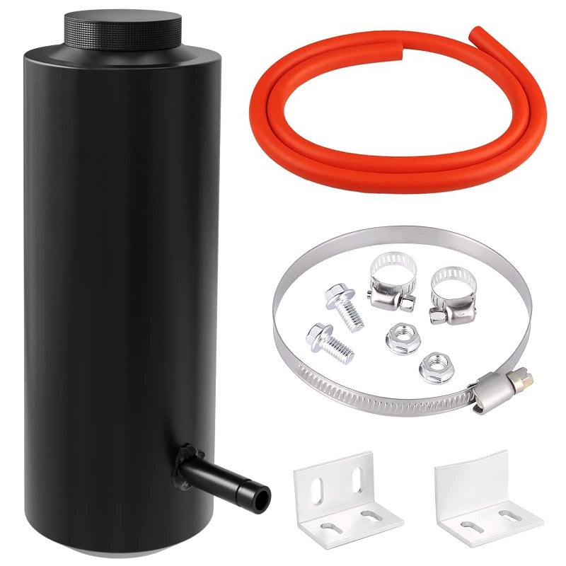 Universal Aluminum Car Overflow Tank 800ml Coolant Reservoir Tank Black Radiator Coolant Overflow Tank Small Coolant Expansion Tank
