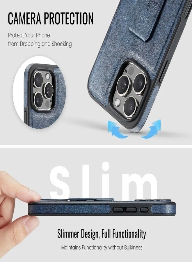 غطاء ازرق هاتف ايفون 17 برو ماكس مع حامل - Image 3