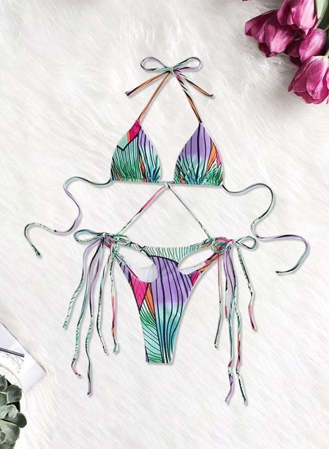MARGOUN Women's Swimwear String Tringle Bikinis Women Tassel Swimsuit Female Bathers Bathing Suit Swimming Beachwear Multicolour  - Image 1