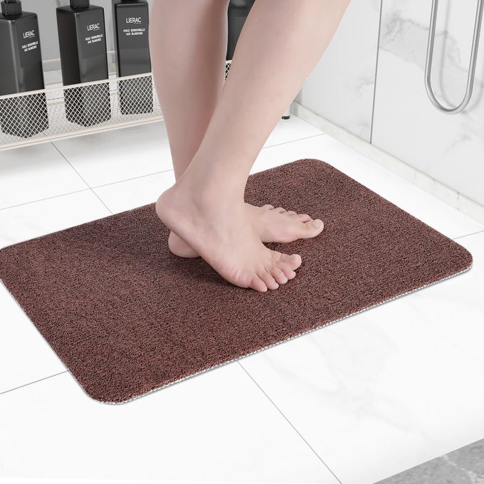 NONSLIP BATHTUB MAT ANTI SLIP SHOWER MAT FAST DRYING BATHTUB MATS FOOT SCRUBBER MAT ANTI SLIP MAT FOR TUB FLOOR BATHROOM KITCHEN HOME HOTEL BROWN 2416