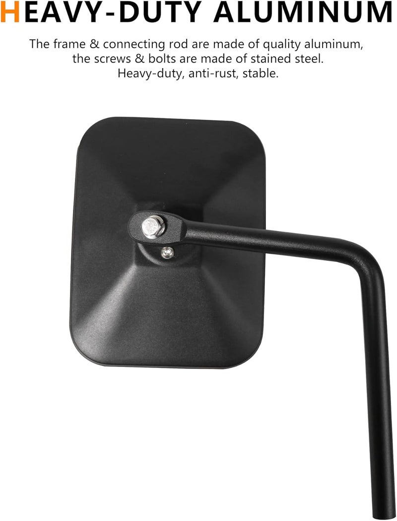 RERPRO Doors Off Mirrors for 2007-2025 Jeep Wrangler JK JL 4XE Gladiator JT - Durable Aluminum Side Rear View Mirror Accessories - Image 5