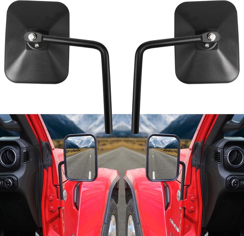 RERPRO Doors Off Mirrors for 2007-2025 Jeep Wrangler JK JL 4XE Gladiator JT - Durable Aluminum Side Rear View Mirror Accessories - Image 1