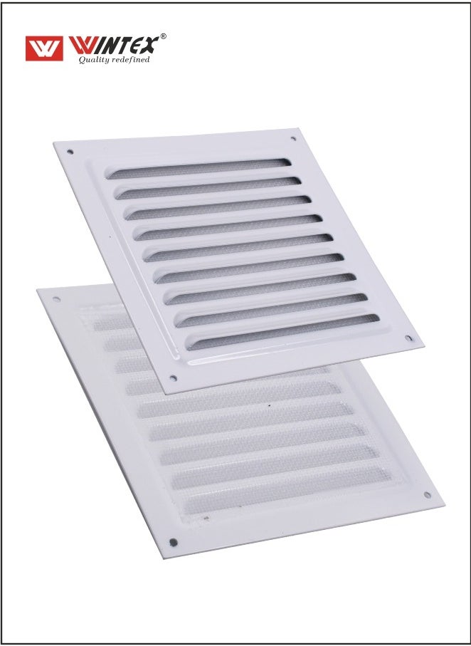 WINTEX Metal Galvanized Steel Powder Coated White Colour  Metal Ventilation Grille, Outdoor / Indoor Ventilation Grille, Metal Air Diffuser.  - Image 1