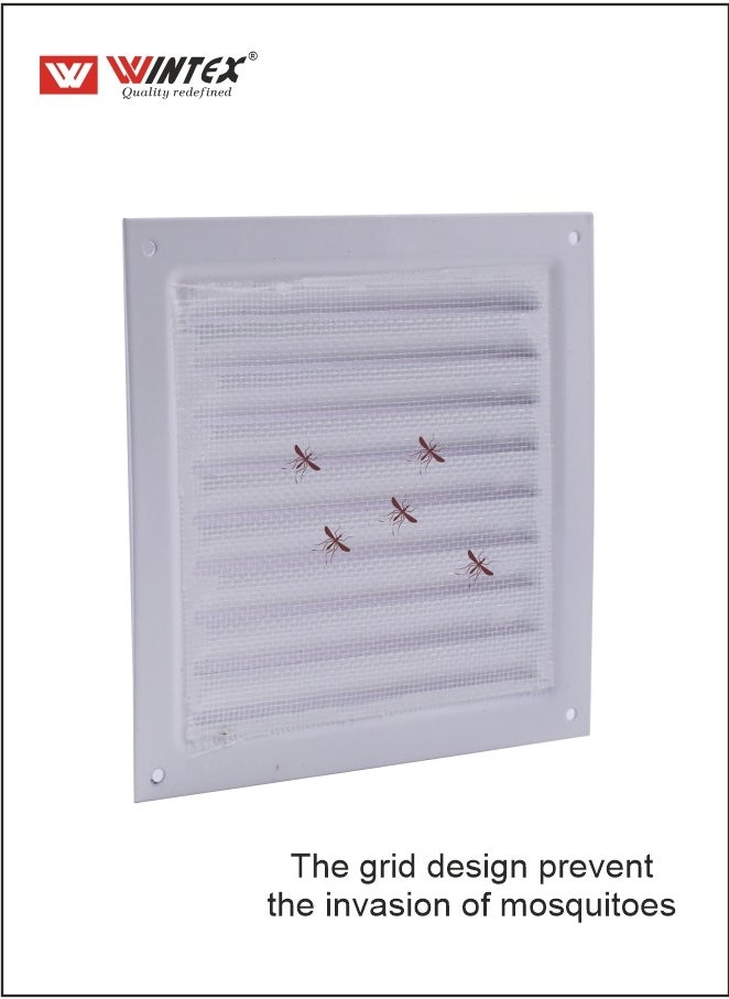 WINTEX Metal Galvanized Steel Powder Coated White Colour  Metal Ventilation Grille, Outdoor / Indoor Ventilation Grille, Metal Air Diffuser.  - Image 3