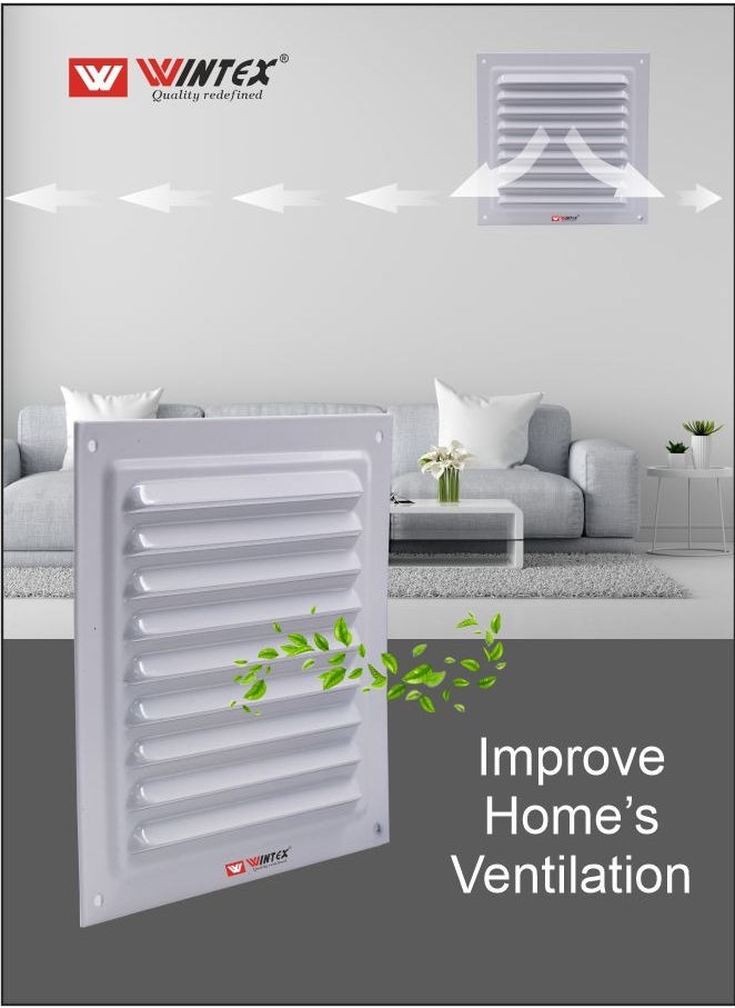 WINTEX Metal Galvanized Steel Powder Coated White Colour  Metal Ventilation Grille, Outdoor / Indoor Ventilation Grille, Metal Air Diffuser.  - Image 5