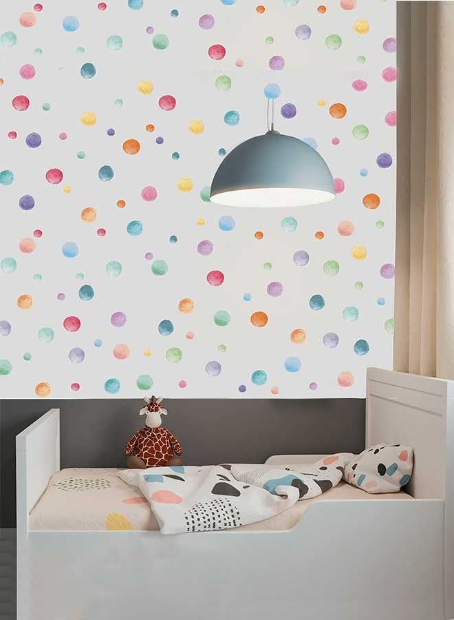 رَوَائِد ملصقات حائط منقط بالألوان المائية (123 قطعة)، دوائر ملونة لتزيين الحائط، ملصقات قوس قزح قابلة للإزالة واللصق، ديكور دوائر متعددة الألوان للنوافذ، مثالية لغرف الأطفال، غرف النوم، الصفوف الدراسية وتزيين الجدران. - Image 3