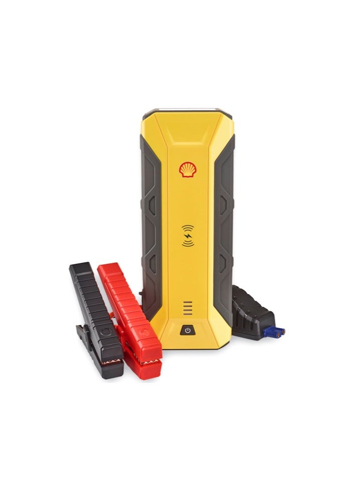 Shell Jump Starter - Shell Portable Car jump Starter 12V/1200Ahm with Wireless mobile charging 16.000mAh , 3 mode searching light - Image 1