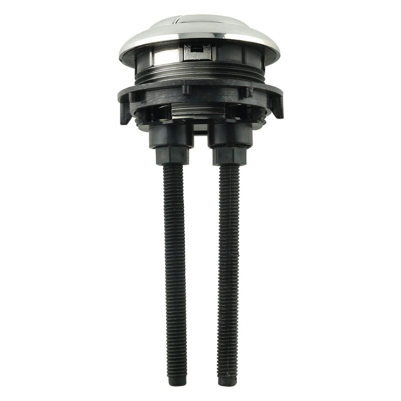 Tegg Toilet Push Button 48mm Thread Round Head Dual Flush Water Saving Chrome Effect Water Tank Push Button