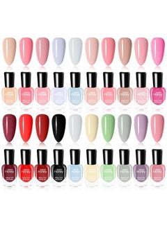 20 Bottles Non Toxic Nail Polish Set, Eco-Friendly Easy Peel Off and Quick Dry Water Based Nail Polish for Women, Teens, Kids