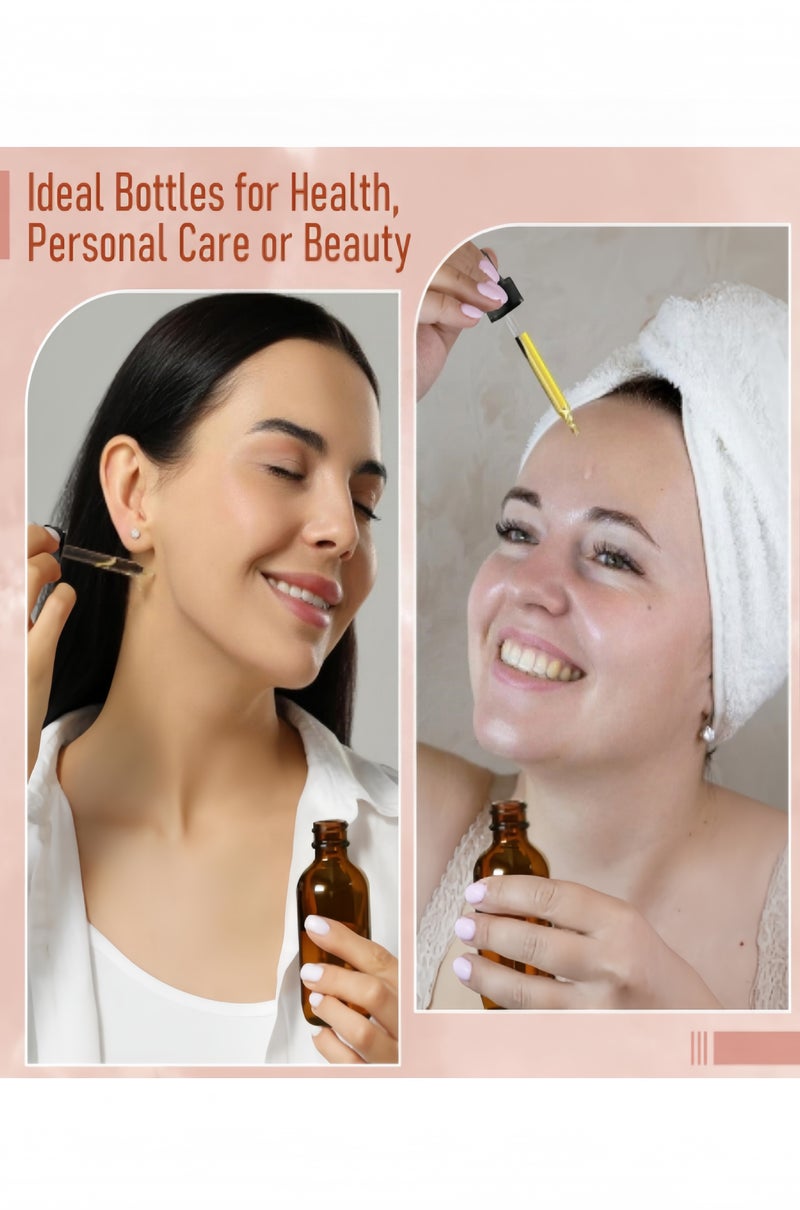 HALAMODO 6 Pack, 30ml Dropper Bottles with 6 Eye Droppers Essential Oils Bottles for Personal Care, Thick Dark Amber Glass Tincture Leakproof Bottle - Image 5