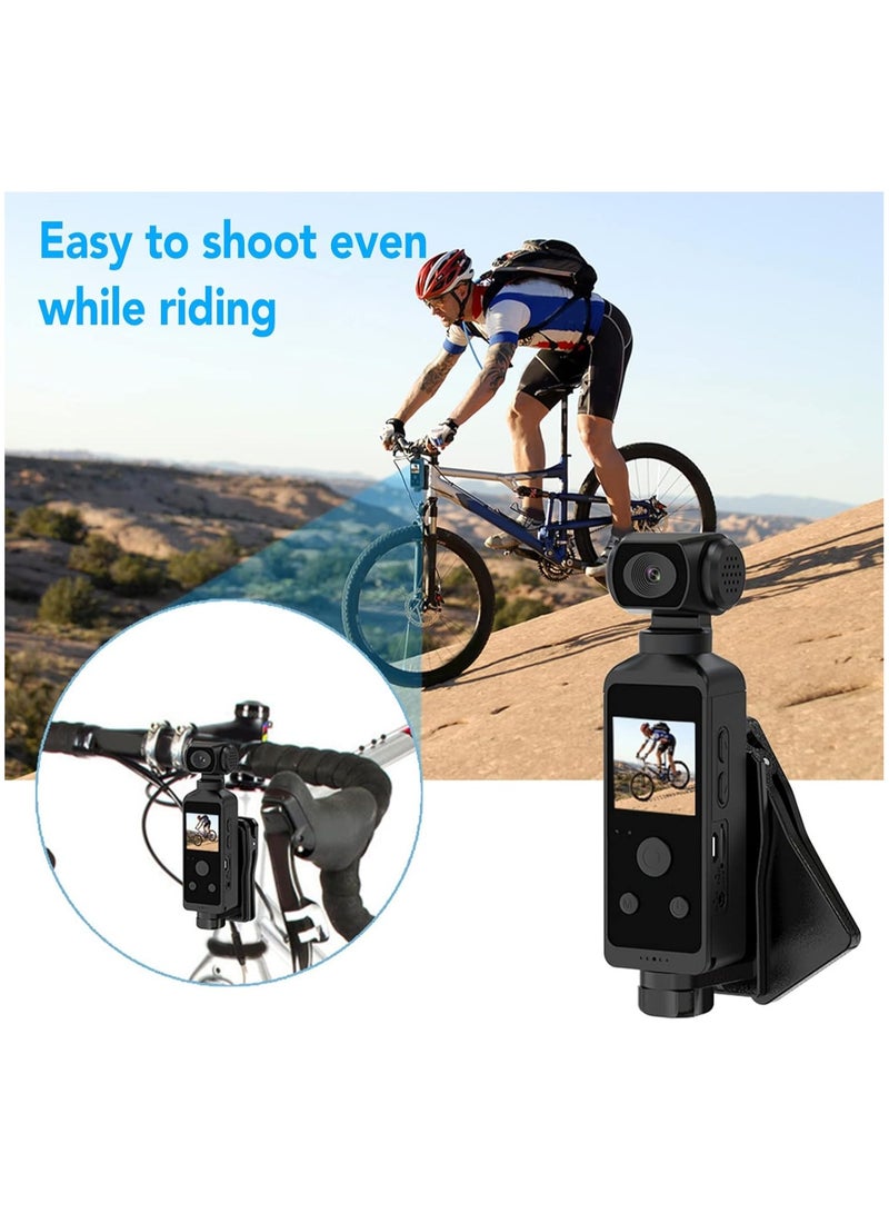 Generic Handheld 4K Camera, Pocket Type 4K HD 270° Rotatable Stabilization Wifi with Microphone Clip, Pocket Camera 30m Waterproof Case and Swivel Bracket for Outdoor Riding Diving Shooting - Image 4