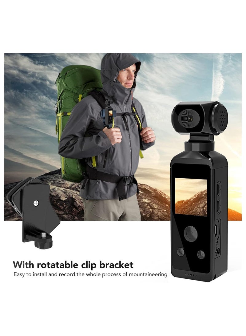 Generic Handheld 4K Camera, Pocket Type 4K HD 270° Rotatable Stabilization Wifi with Microphone Clip, Pocket Camera 30m Waterproof Case and Swivel Bracket for Outdoor Riding Diving Shooting - Image 3