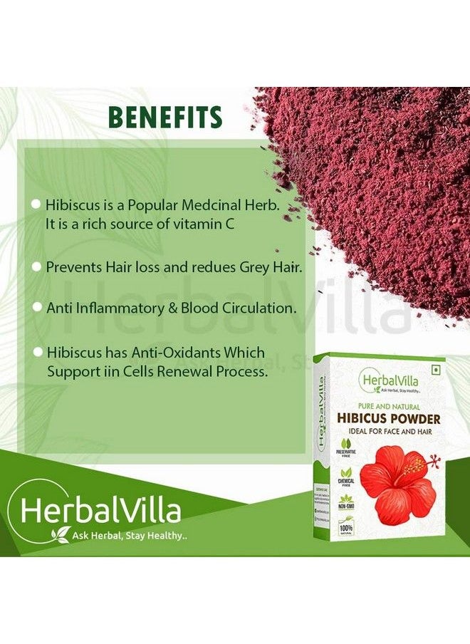 HerbalVilla - Hibiscus Powder For Hair Growth (200 Grams) And Face Pack - Image 1