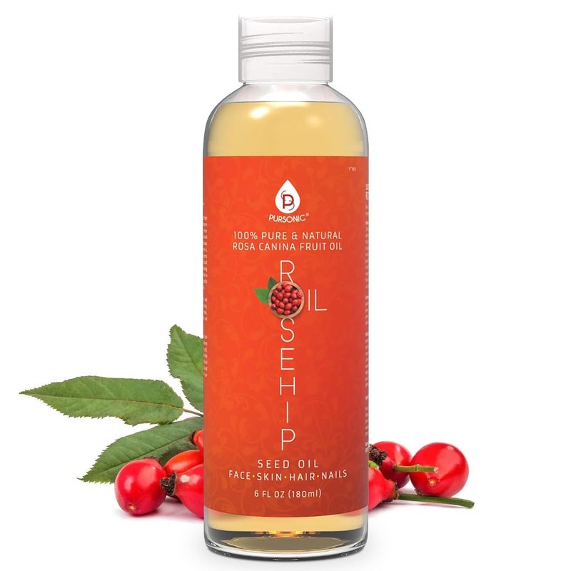Pursonic Rosehip Oil for Face Nails Hair and Skin 6 Ounce