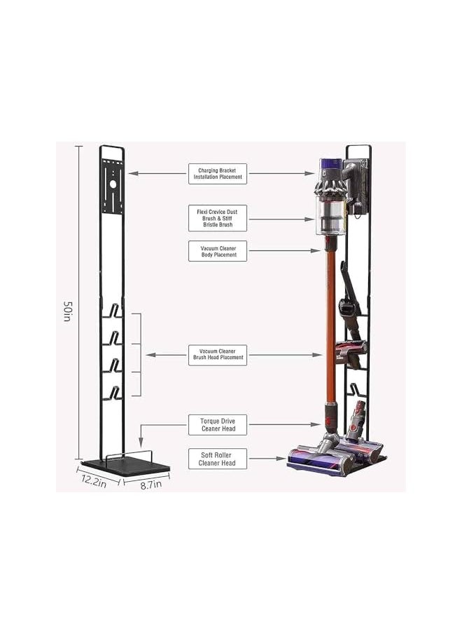The Bros Vacuum Cleaner Stand Holder with Wheels for Vacuum Cleaner V15 V11 V10 V8 V7 V6, Metal Floor Vacuum Stand Compatibel for T30 T20 V12 V11 V10,No Drilling the Wall (BLACK)  - Image 5