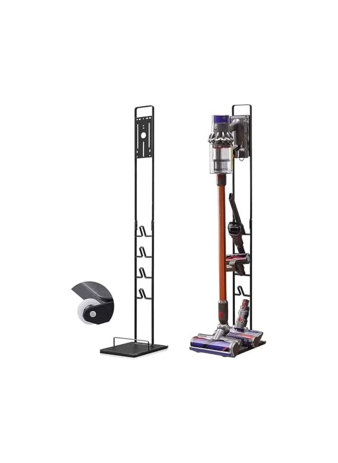 The Bros Vacuum Cleaner Stand Holder with Wheels for Vacuum Cleaner V15 V11 V10 V8 V7 V6, Metal Floor Vacuum Stand Compatibel for T30 T20 V12 V11 V10,No Drilling the Wall (BLACK)  - Image 2