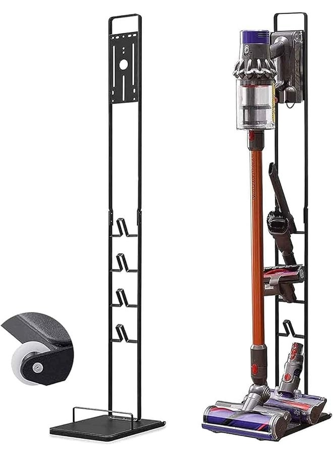 The Bros Vacuum Cleaner Stand Holder with Wheels for Vacuum Cleaner V15 V11 V10 V8 V7 V6, Metal Floor Vacuum Stand Compatibel for T30 T20 V12 V11 V10,No Drilling the Wall (BLACK)  - Image 1