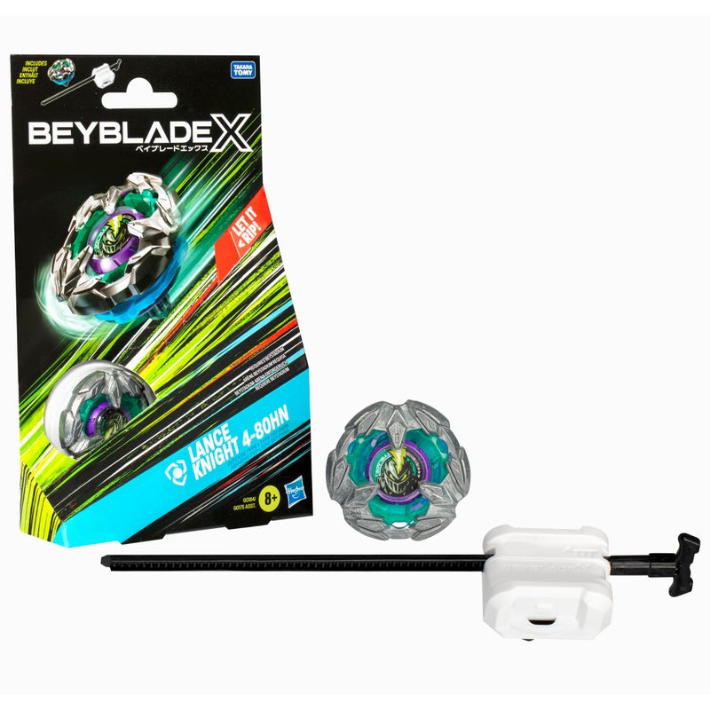 Beyblade X Lance Knight 4-80HN Starter Pack Set with Defense Type Right-Spinning Top and Launcher; Battling Top Toys for 8 Year Old Boys and Girls - Image 1