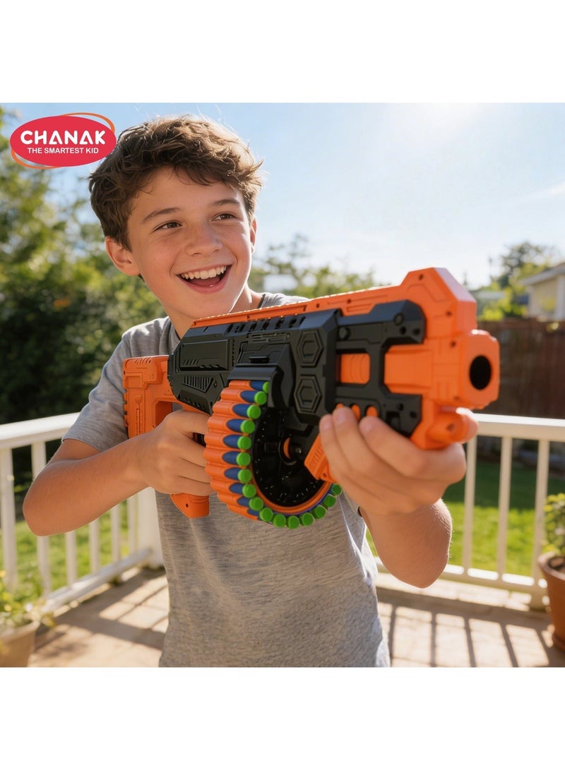 Chanak Street viper big blaster motorized dart gun toy including 30 soft foam bullet darts, 60-foot firing range, rechargeable electric battery design with high capacity magazine for boys girls, above 5+ age (color as per availability) - Image 1