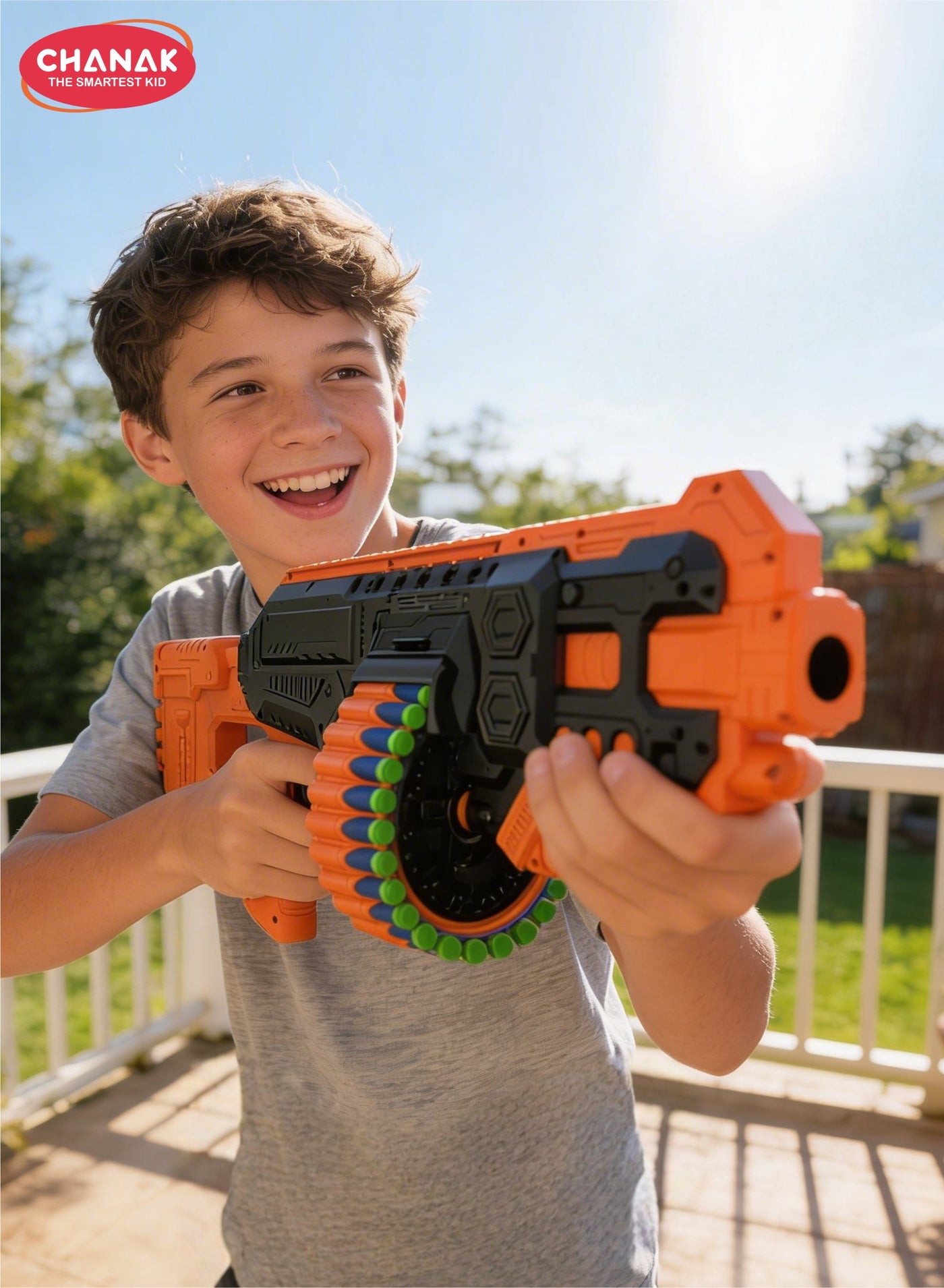 Chanak Street viper big blaster motorized dart gun toy including 30 soft foam bullet darts, 60-foot firing range, rechargeable electric battery design with high capacity magazine for boys girls, above 5+ age (color as per availability)
