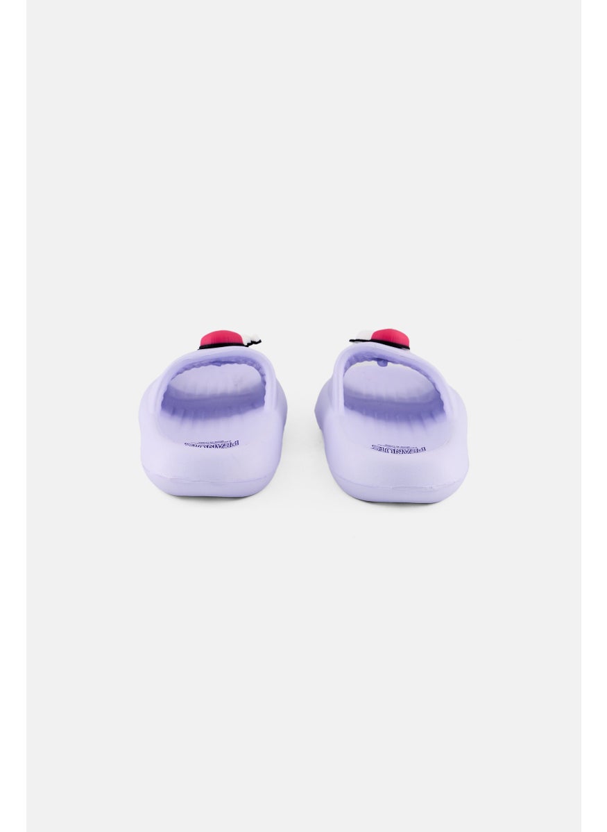 Peanuts Kids Girl Slip on Slides, Lavender  - Image 4