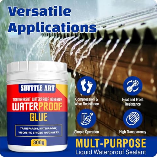 SHUTTLE ART Waterproof Glue Clearance Transparent Adhesive, Strong Adhesive for Multiple Surfaces, Anti-Leakage Agent, Quick Drying and Clear Finish, Ideal for Crafts and Repairs for Cement, Marble - Image 2