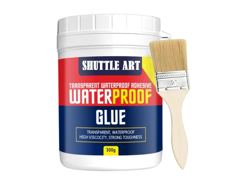 SHUTTLE ART Waterproof Glue Clearance Transparent Adhesive, Strong Adhesive for Multiple Surfaces, Anti-Leakage Agent, Quick Drying and Clear Finish, Ideal for Crafts and Repairs for Cement, Marble - Image 1