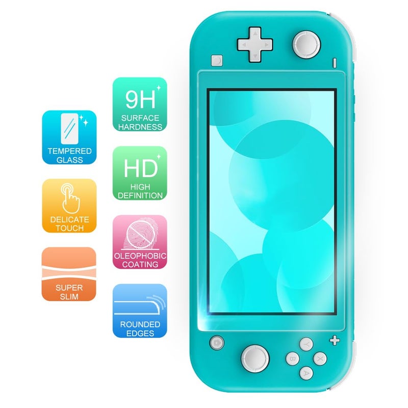 TJ's TJS 2 Pack Screen Protector Tempered Glass for Nintendo Switch Lite Model 2019 5.5", [Works While Docking] - 0.3mm Thickness/Bubble Free/Ultra Clear/9H Hardness/Anti-Scratch/Anti-Fingerprint (Clear) - Image 4