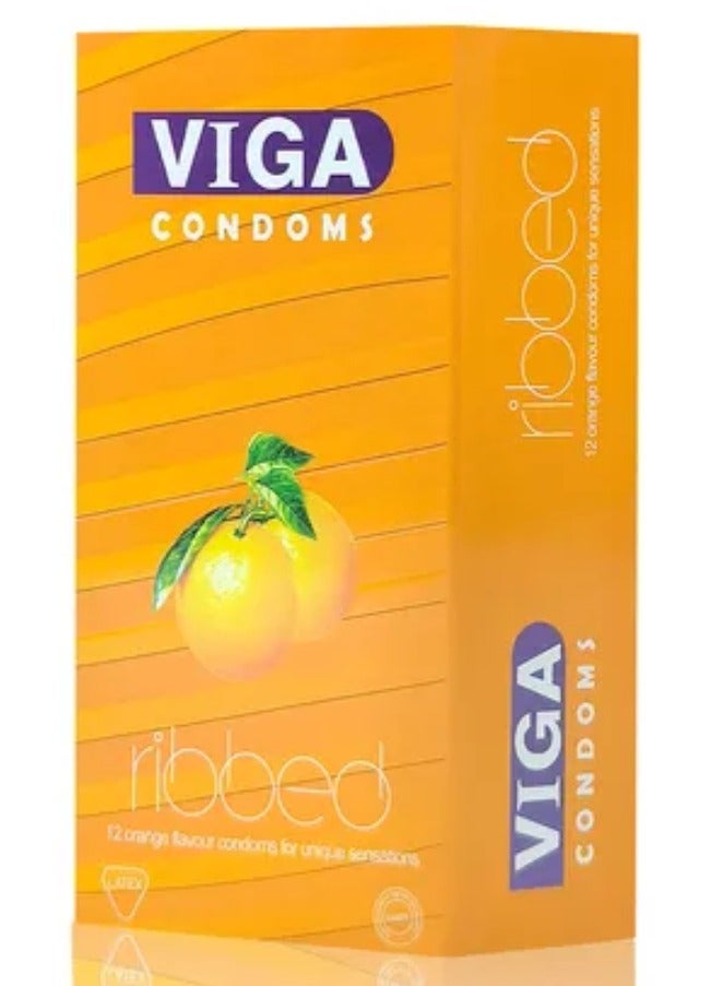 فيجا واقيات ذكرية ١٢ واقيًا ذكريًا بنكهة البرتقال لأحاسيس فريدة