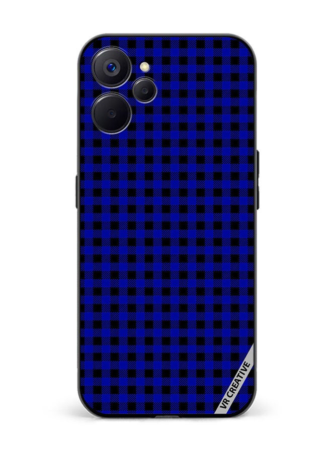 VR CREATIVE Protective Case Cover For Realme 10 5G Blue And Black Buffalo Plaid Texture Checkered Seamless Pattern Design Multicolour - Image 1